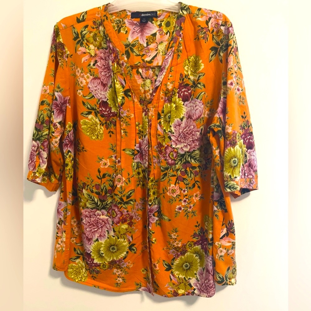 Floral Orange Women's Top